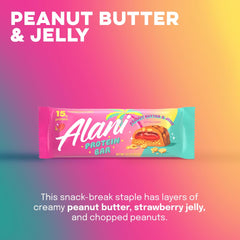 Alani Nu Peanut Butter and Jelly bar cut-open showing gooey center.