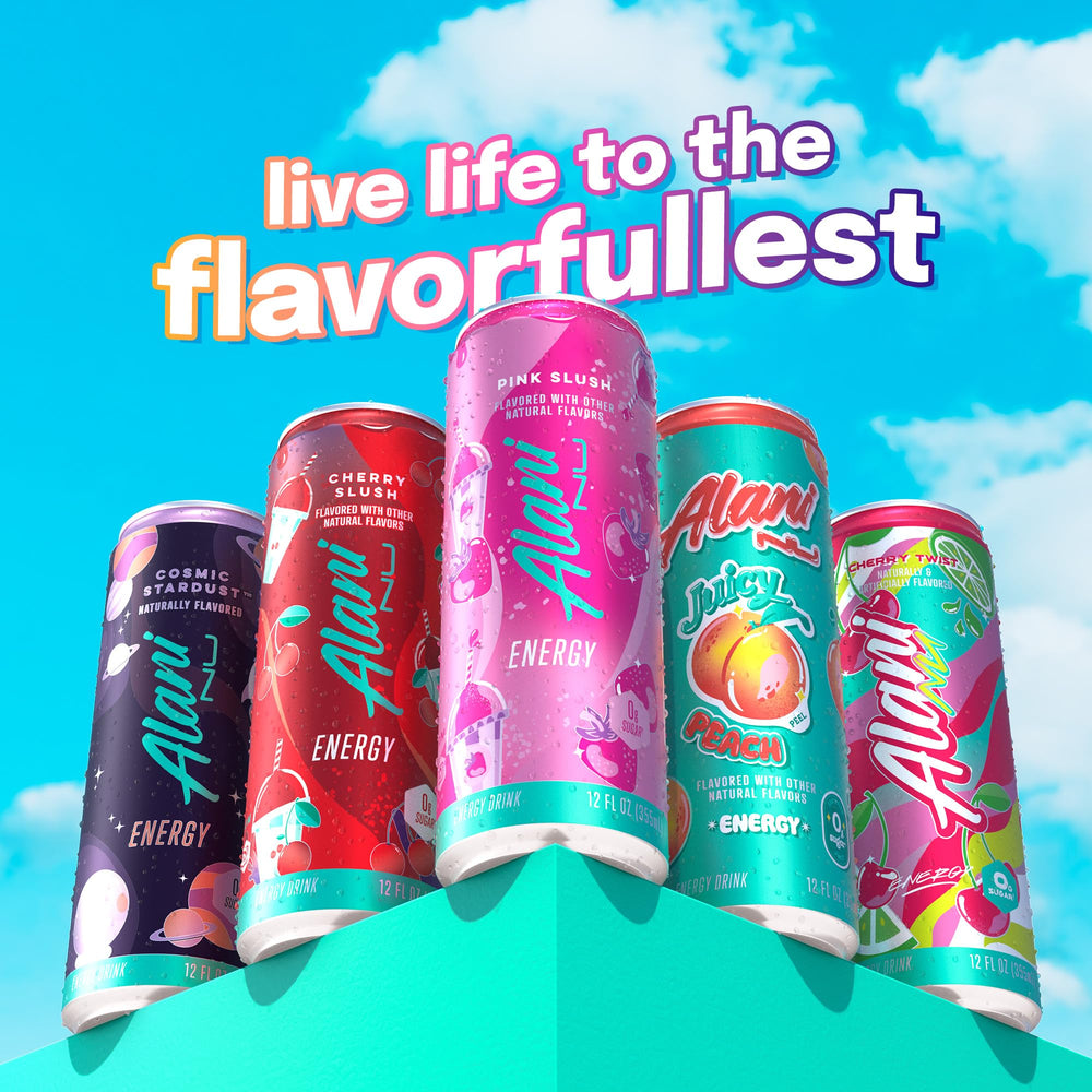 Alani Nu Pink Slush color palette highlights vibrant, eye-catching beverage visuals.