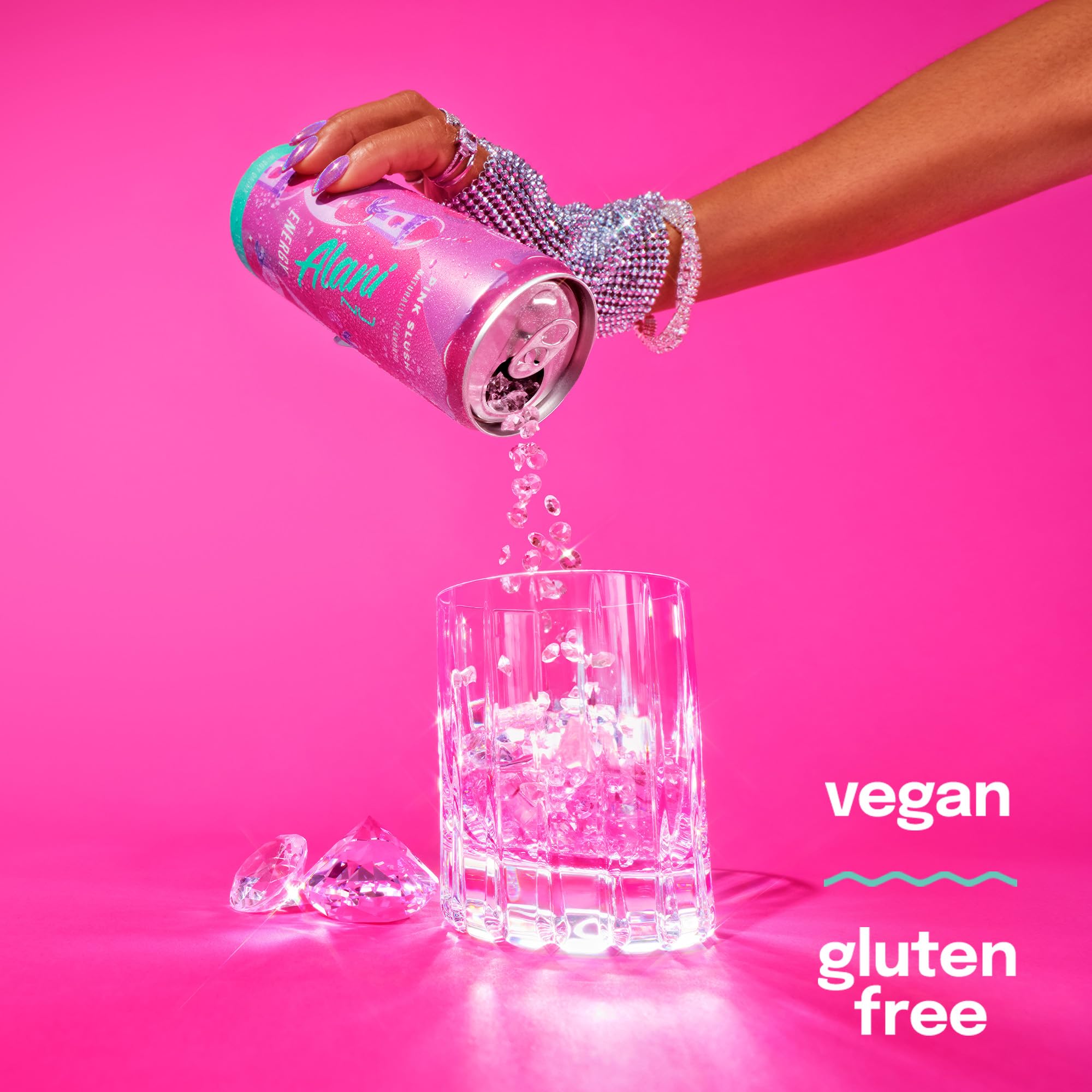 Alani Nu Pink Slush label closeup emphasizing flavor and ingredients