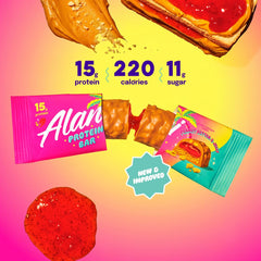 Alani Nu Protein Bar texture close-up emphasizes soft center.