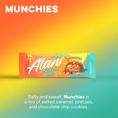 Alani Nu Protein MUNCHIES nutrition panel highlights 18g protein and low sugar
