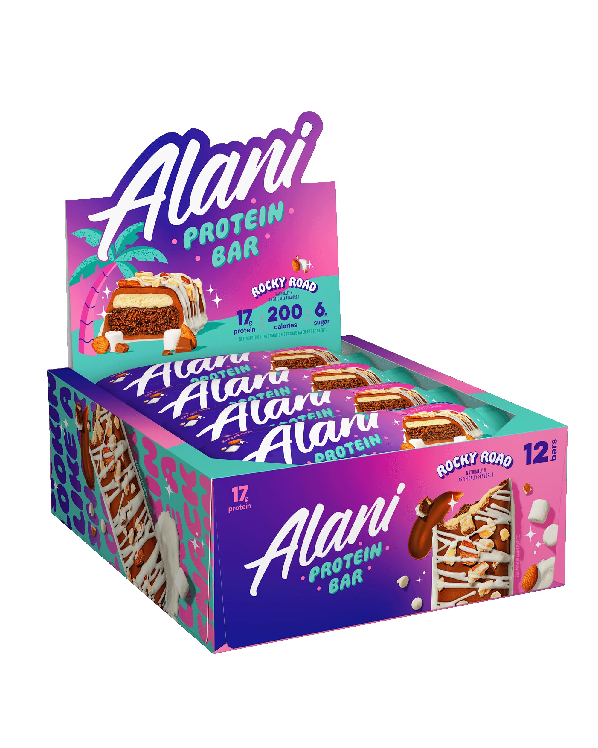 Alani Nu Rocky Road bar packaging ready for on-the-go snacking.