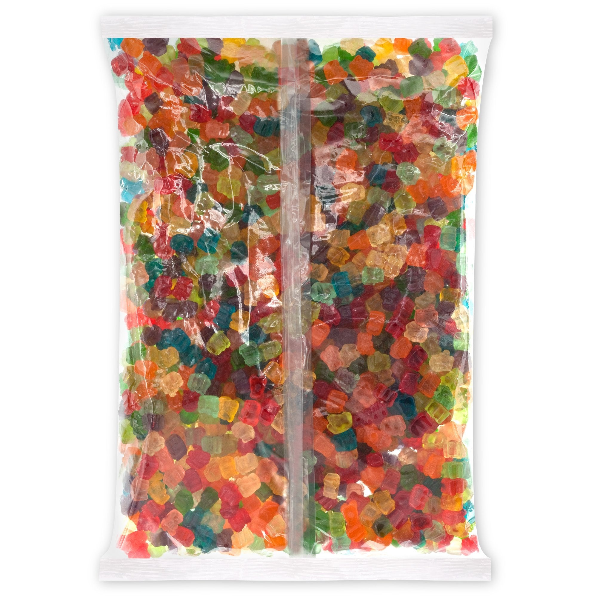 Albanese 12-Flavor Gummi Bear Cubs close-up highlights soft chew texture.