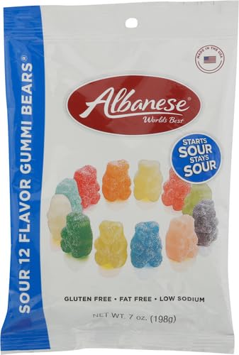 Albanese sour gummy bears 7 oz bag ready for sharing and tasting
