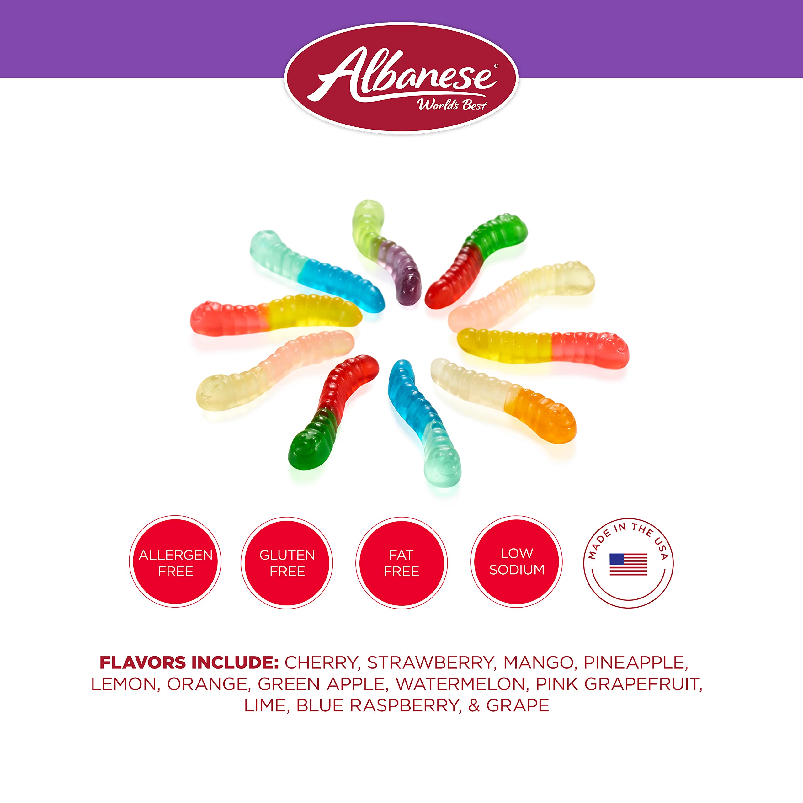 Albanese allergen-free, gluten-free gummies suitable for sensitive diets