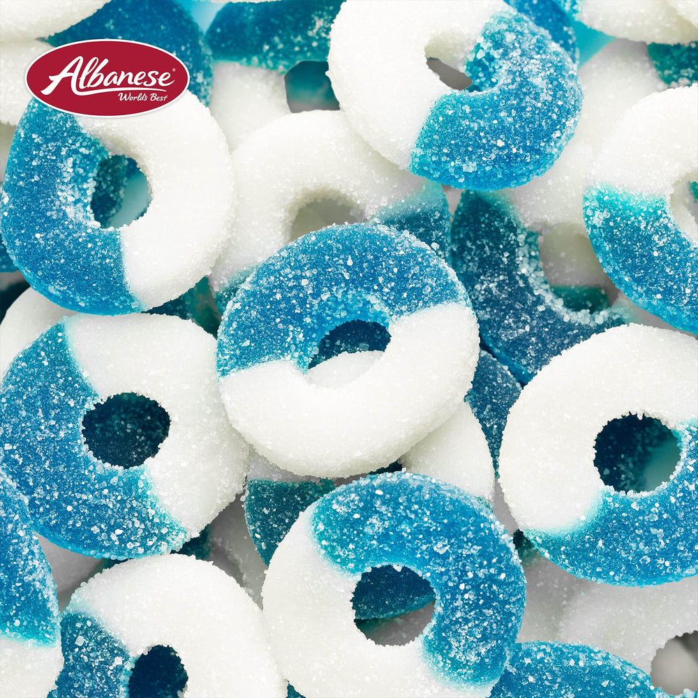 World-class flavor from Albanese Blue Raspberry Rings makes everyday moments sweeter.