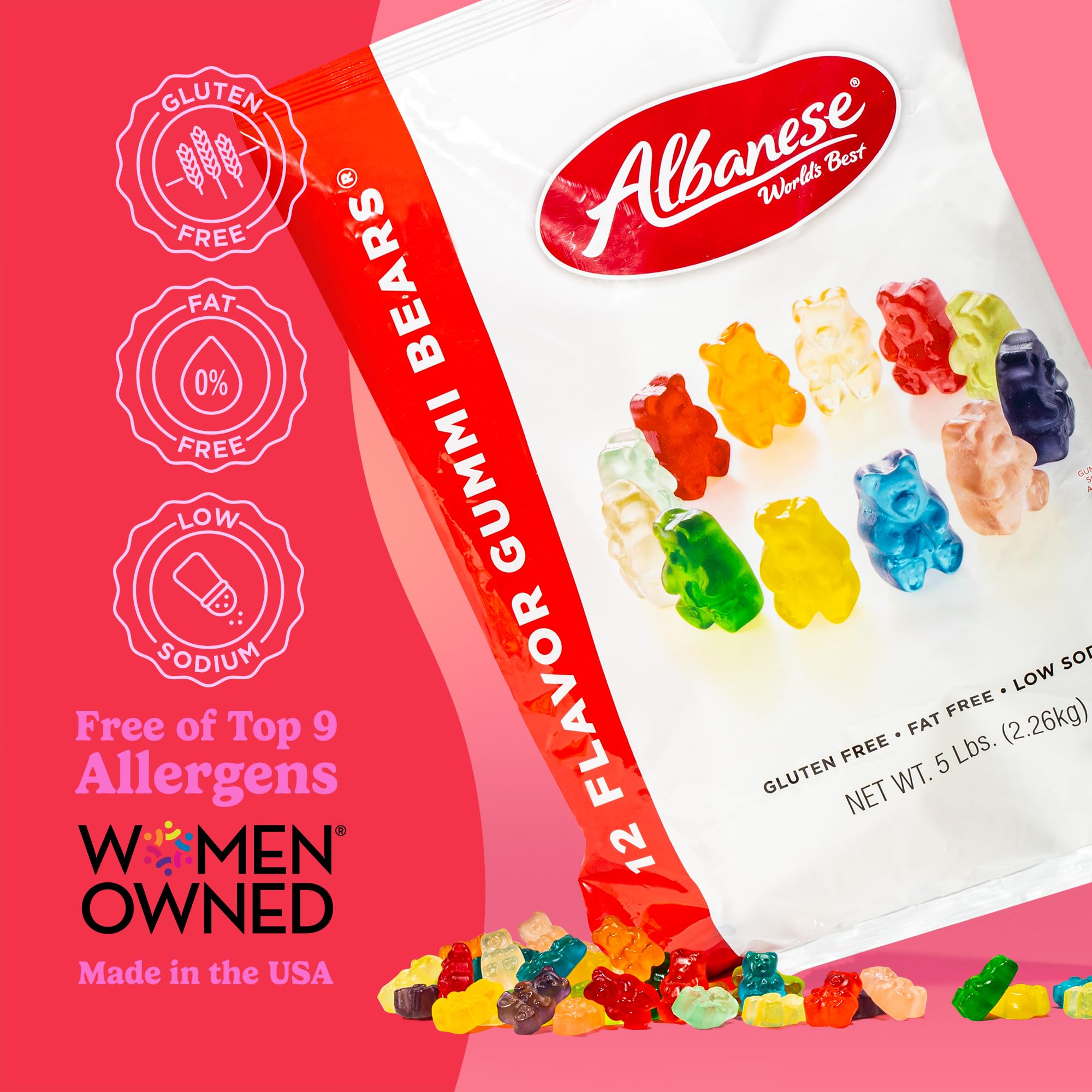 Albanese candy World's Best flavors label, trust the renowned fruity variety.