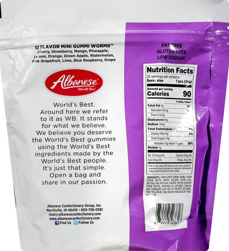 Albanese gummi worms fruity flavor assortment for parties