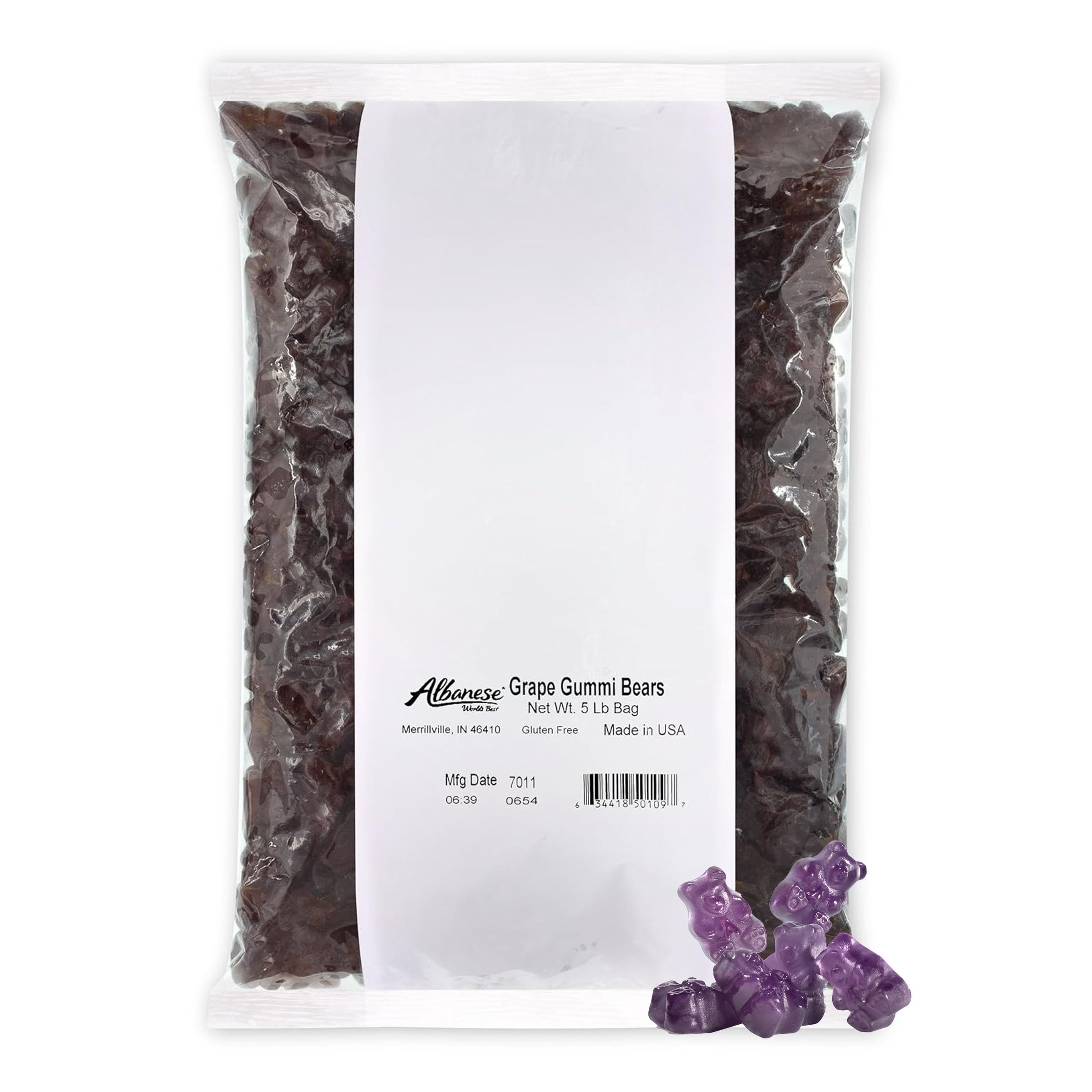 Albanese Grape Gummi Bears bag for sharing and gifting.