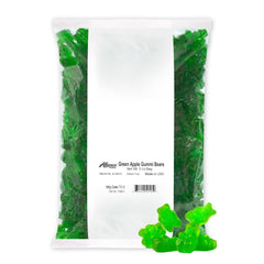 Albanese Green Apple Gummi Bears 5 lb bag, soft chew perfect for sharing.