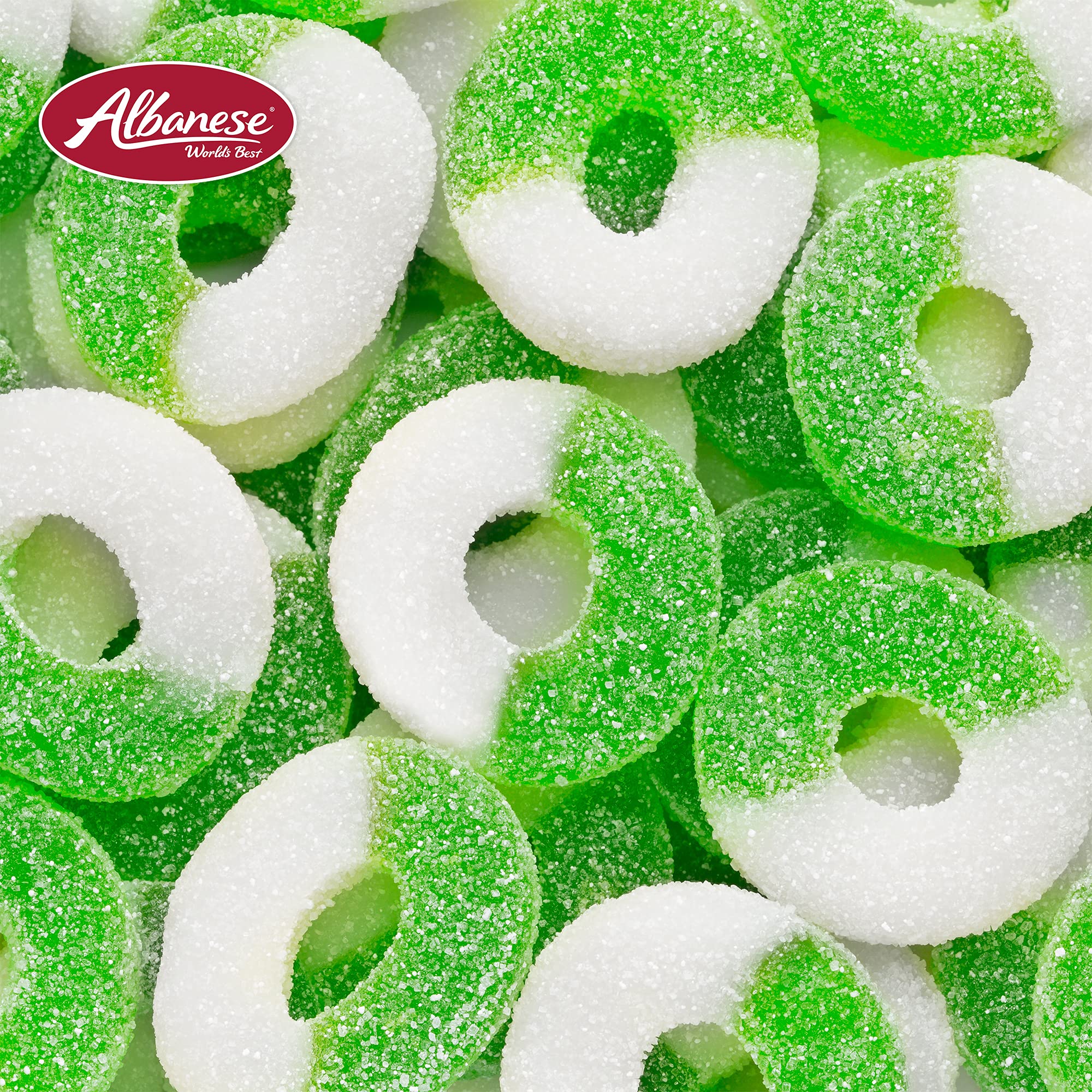 Albanese Gummi Apple Rings kitchen-snack, convenient sweet treat at home.