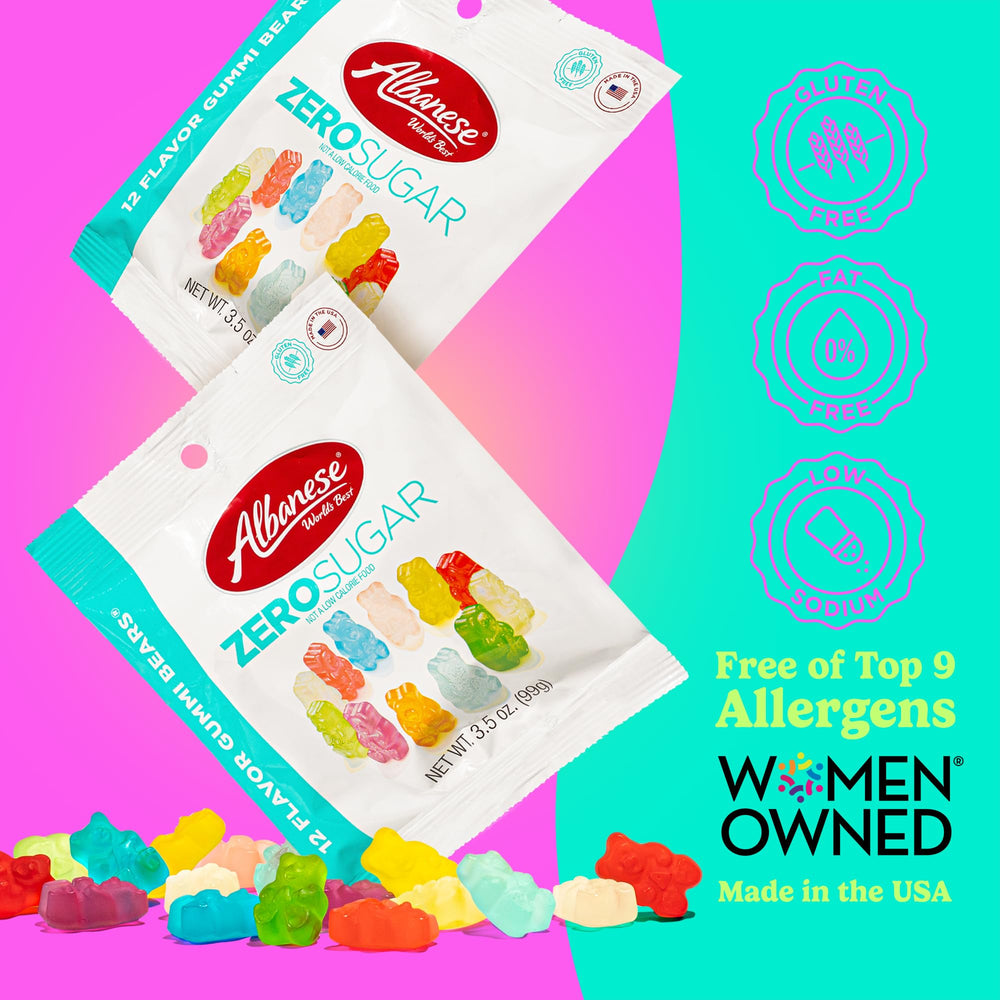 Albanese gummy bears allergen-free packaging—great for sharing with friends.