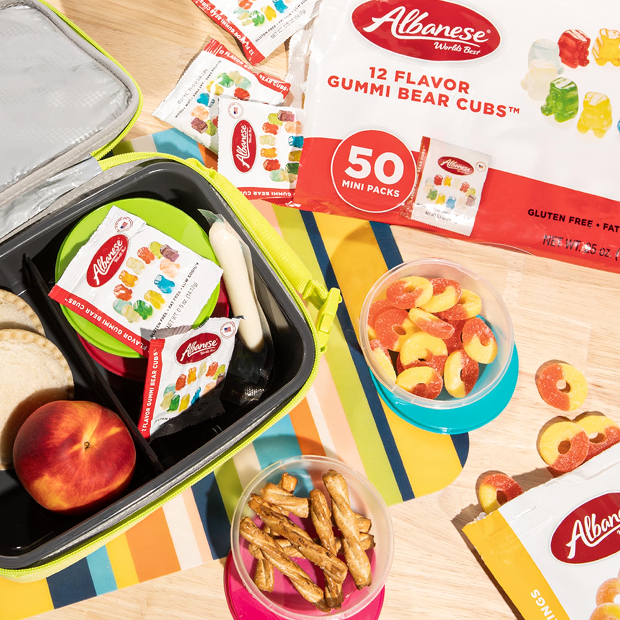 Albanese soft chew gummies deliver bold flavors and smooth texture.