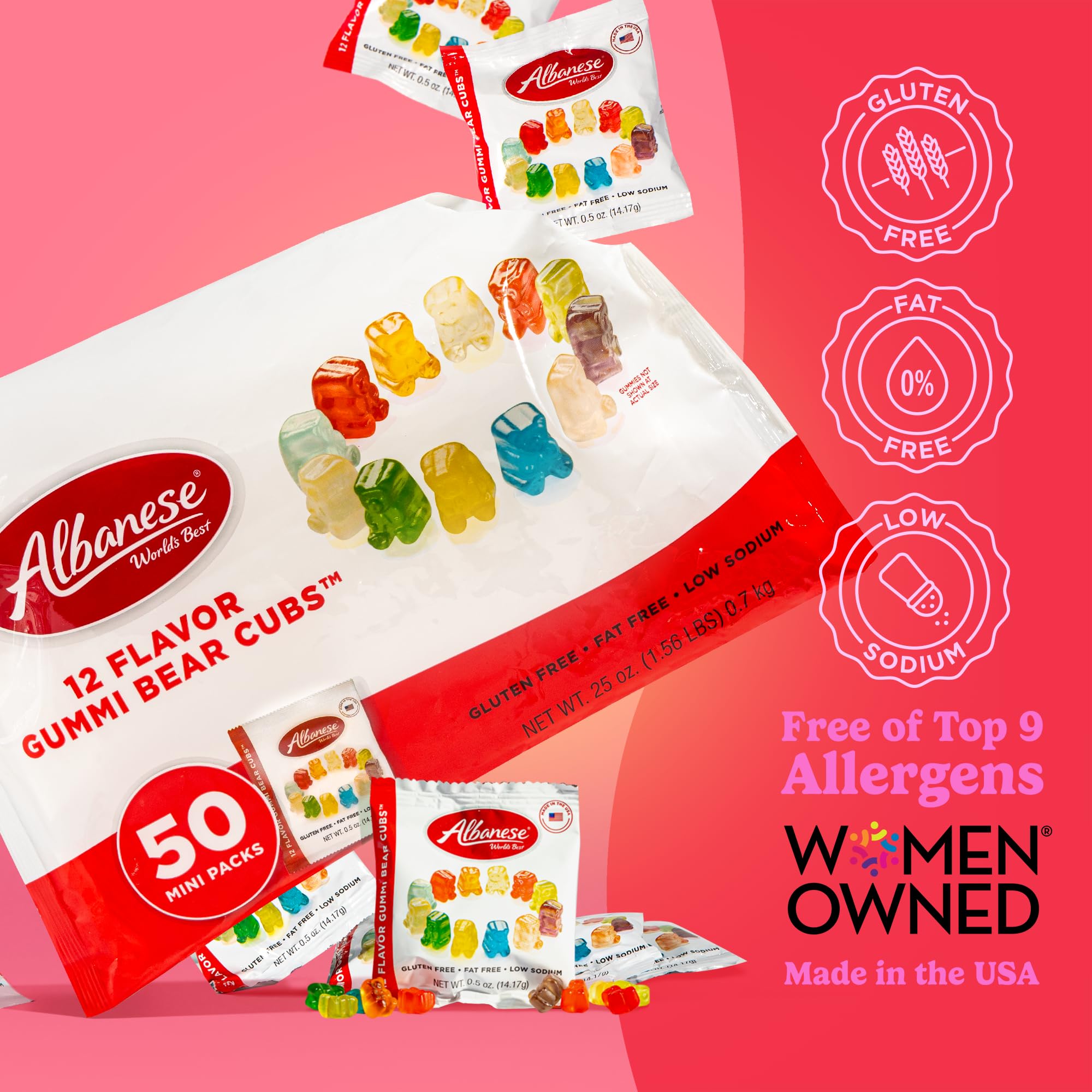 Albanese allergen-friendly gummies free of The Big 9 ingredients.