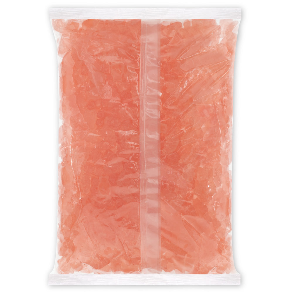 Albanese Pink Grapefruit Gummi Bears closeup texture reveals soft chew