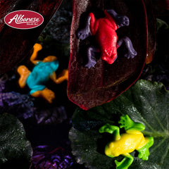 Serving bowl with Albanese Rainforest Frogs invites group enjoyment.