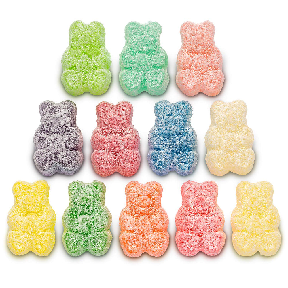 Albanese Soft-chewy texture gummi bears provide premium candy experience.