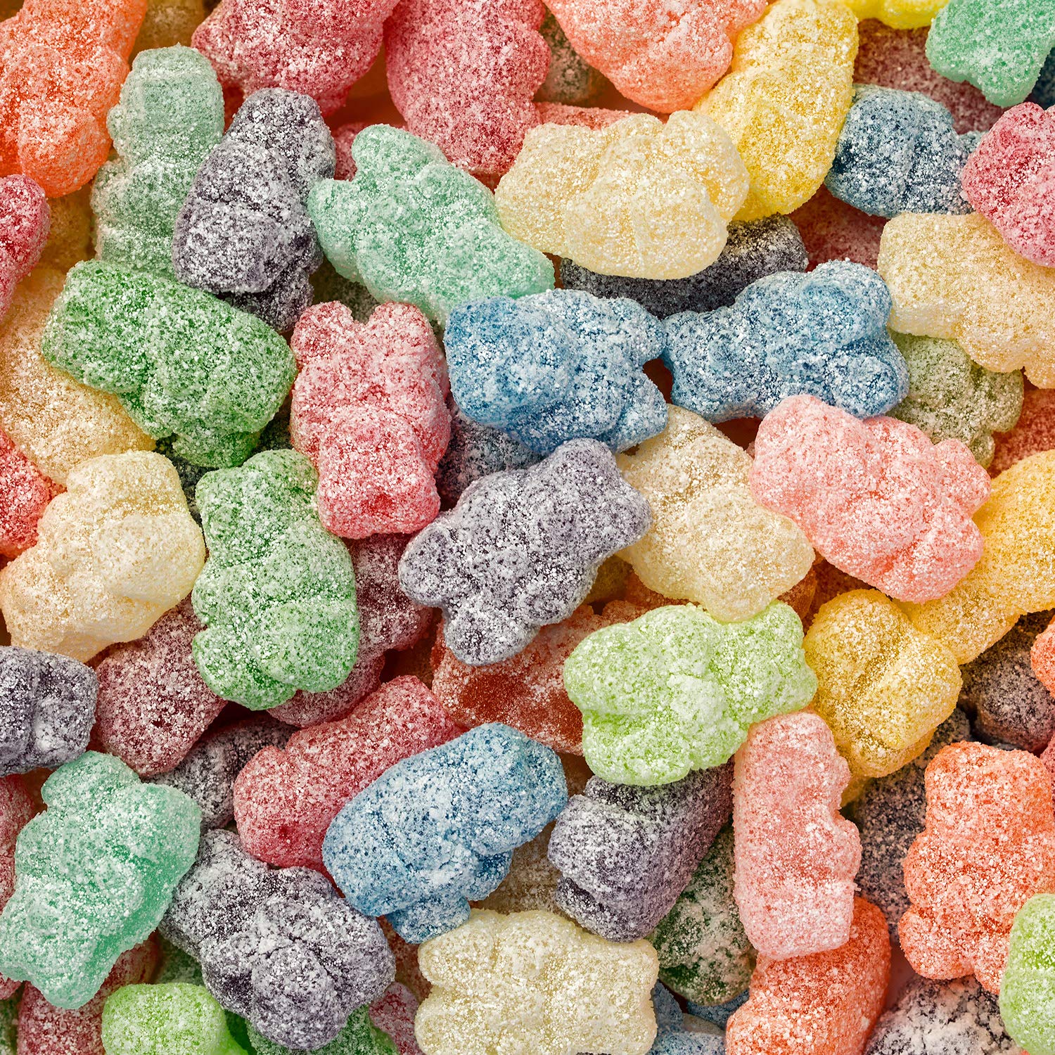 Albanese Green Apple flavor gummi bears highlight crisp, tangy bite.