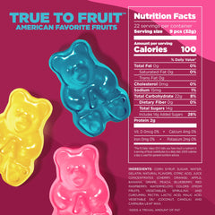Albanese Strawberry gummy; bold, soft chew with fruity sweetness.