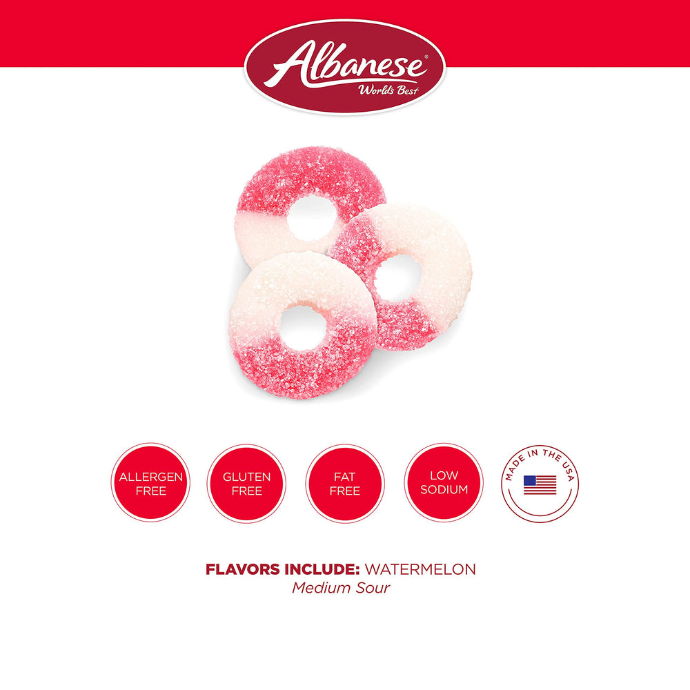 Kids enjoy Albanese Watermelon Rings as a tasty picnic snack