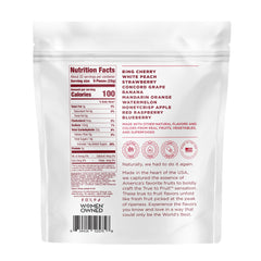 Albanese White Peach gummy; natural colors and flavors for a real fruit experience.