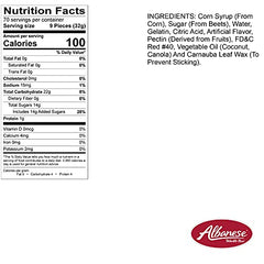 Albanese Wild Cherry Gummi Bears 5lb bag open, soft chewy gummies