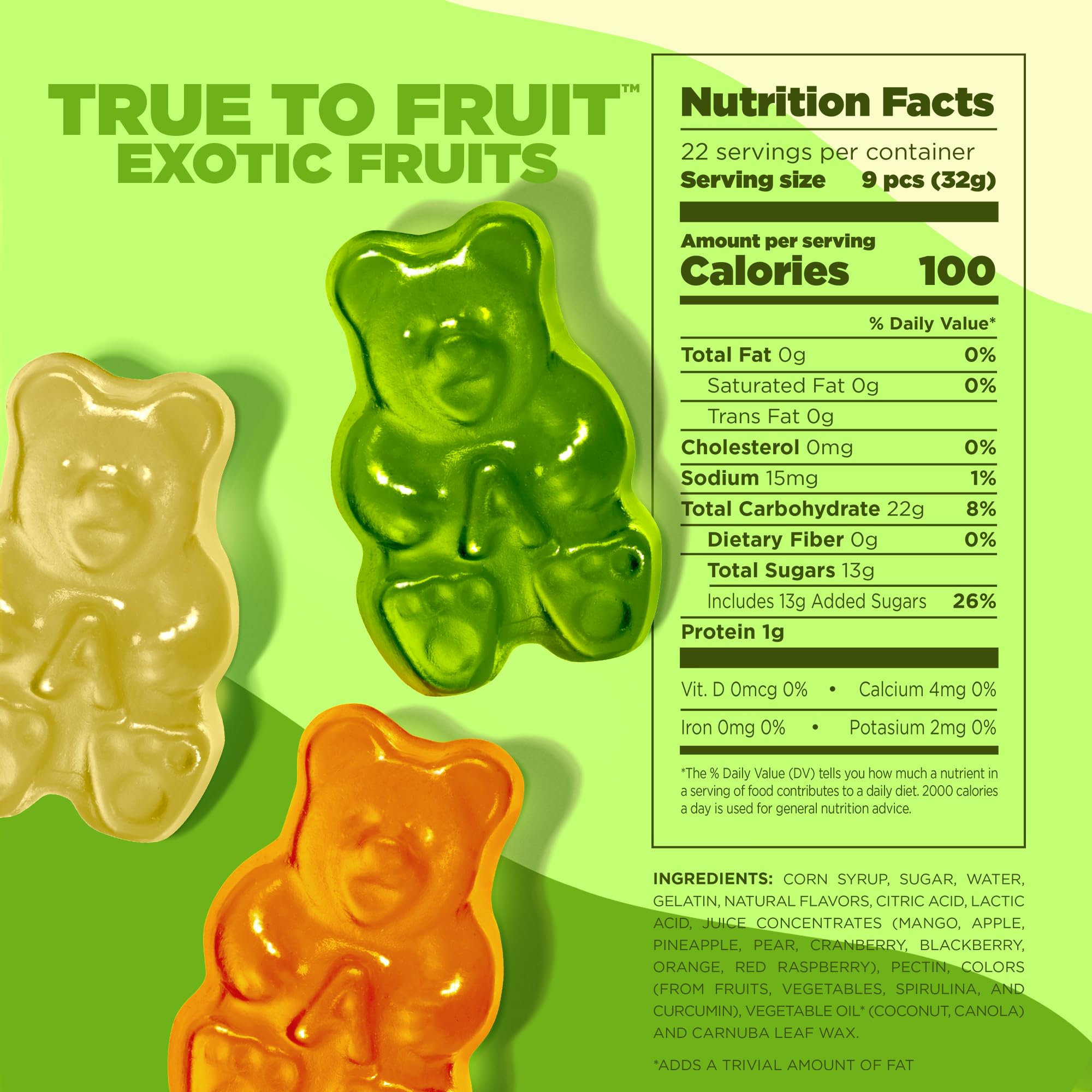 Albanese Asian Pear gummies, bright juice flavor for snacks.