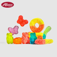 Albanese World’s Best Gummi Variety Pack butterflies brighten snacking with colorful, bite-sized gummies.