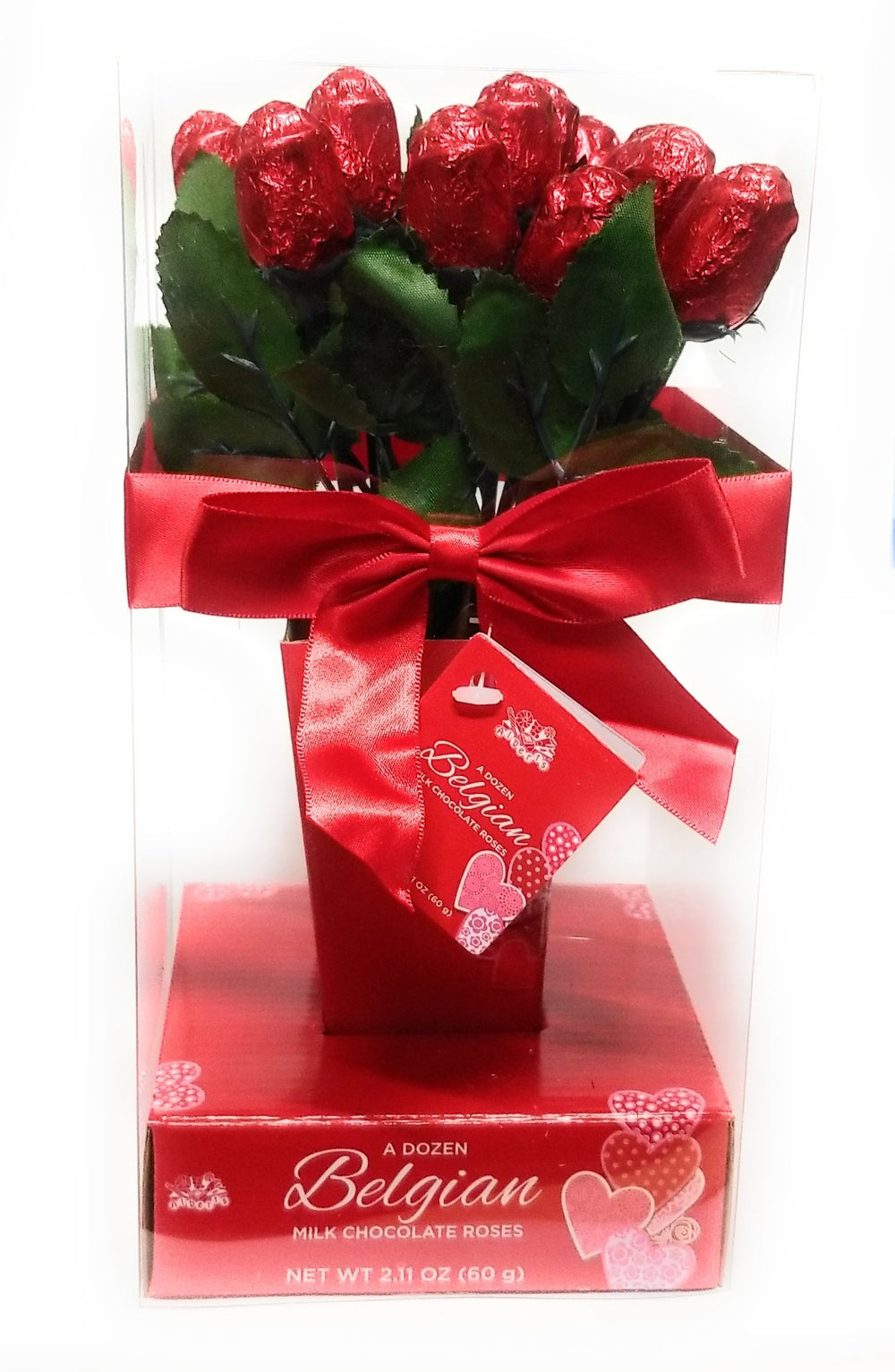 Albert's Belgian milk chocolate rose 9-inch long, a luxurious edible bouquet.