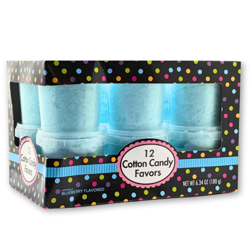 Albert's Caribbean Blue Cotton Candy 12-pack packaging, vibrant treats for parties