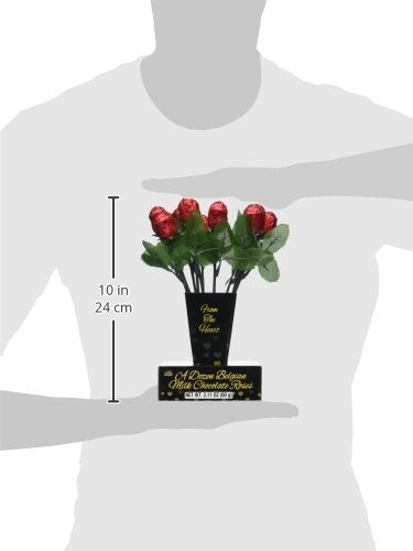 Albert's red-foil wrapped rose display in a decorative gift box, ready for gifting.