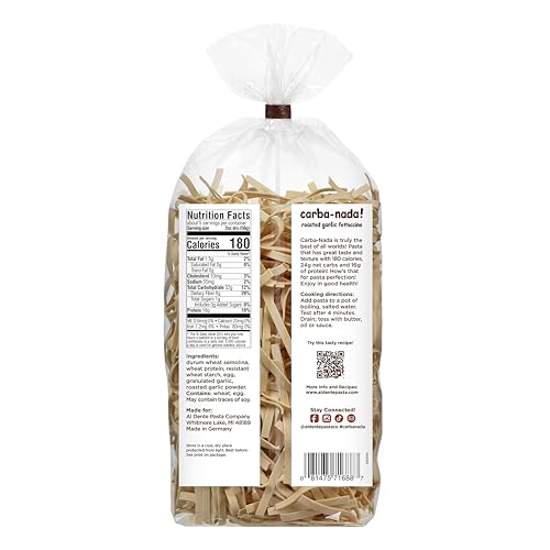 AL DENTE Carba-Nada Roasted Fettuccine Garlic pairs with vegetables and protein