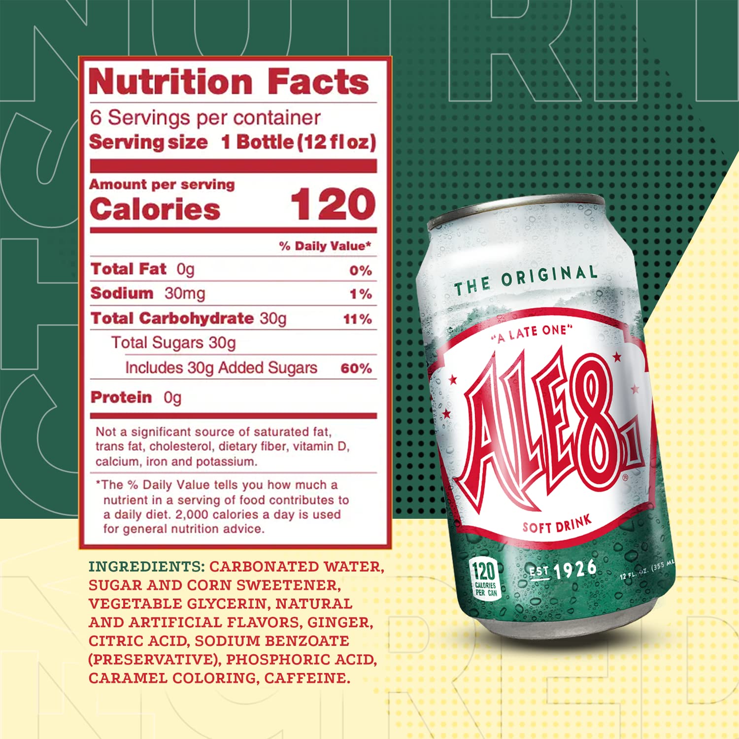 Ale-8-One 12 oz can on ice for refreshing sips.