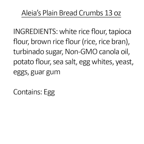 Aleia’s Best dairy-free breadcrumbs suitable for allergy-friendly meals.