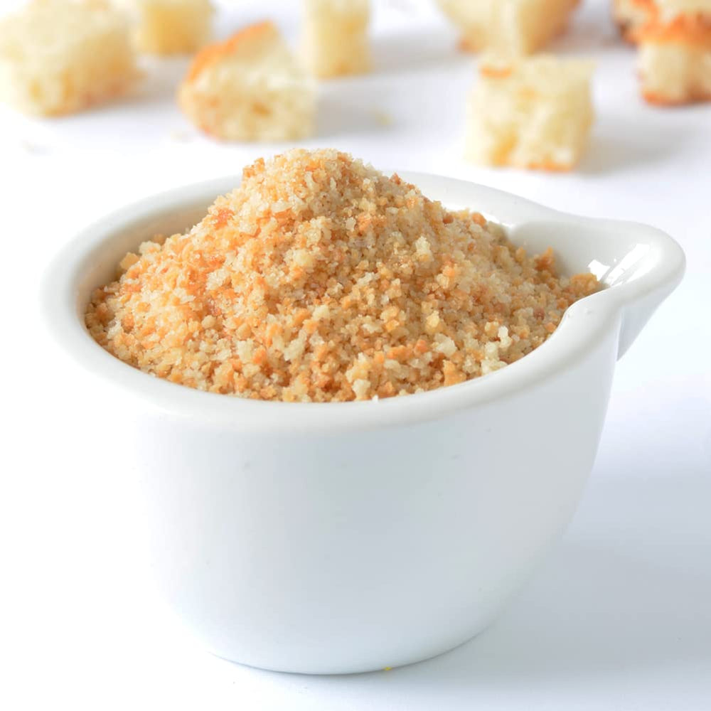 Aleia’s Best gluten-free plain crumbs suitable for dairy-free cooking.