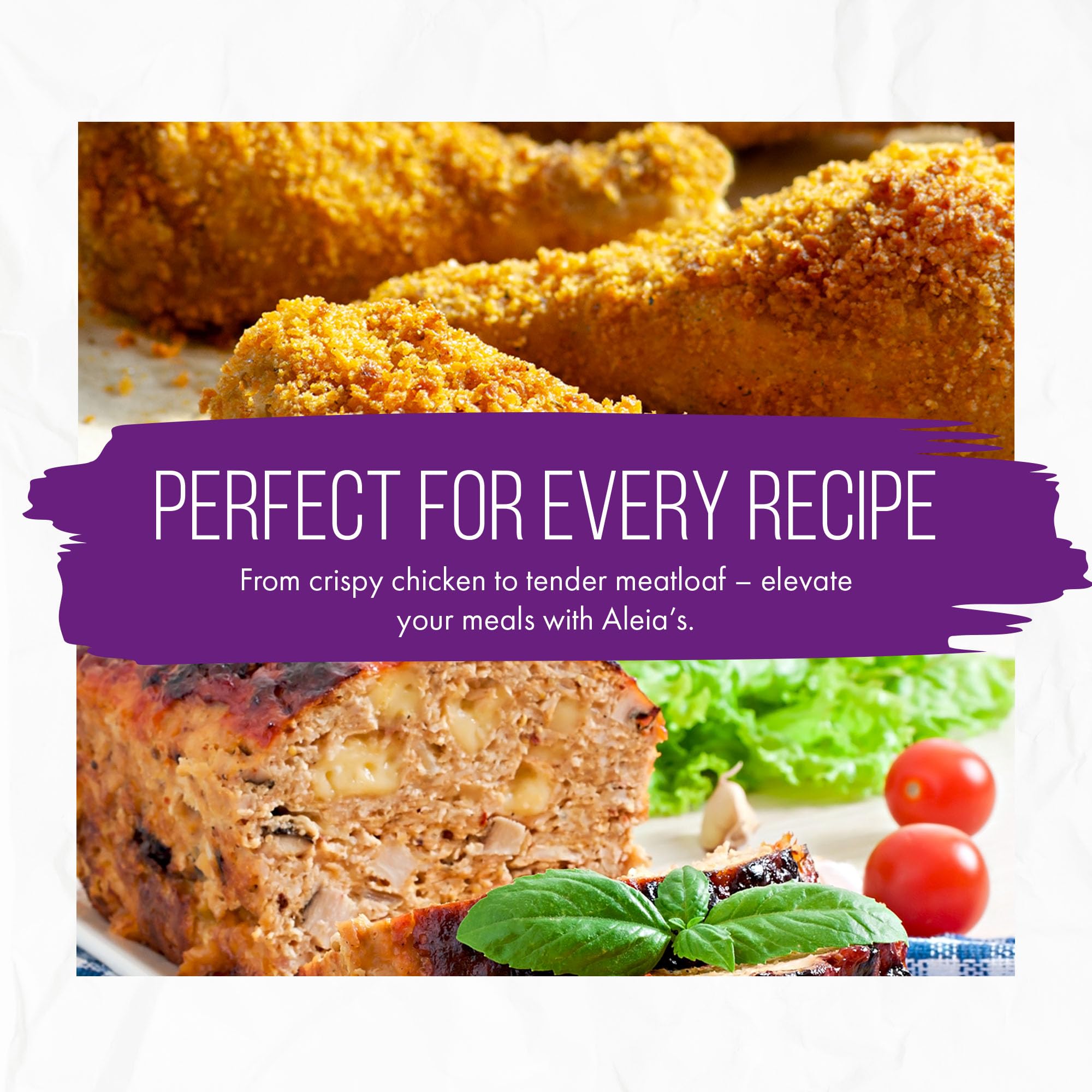 Aleia’s Best non-GMO crumbs for versatile cooking.