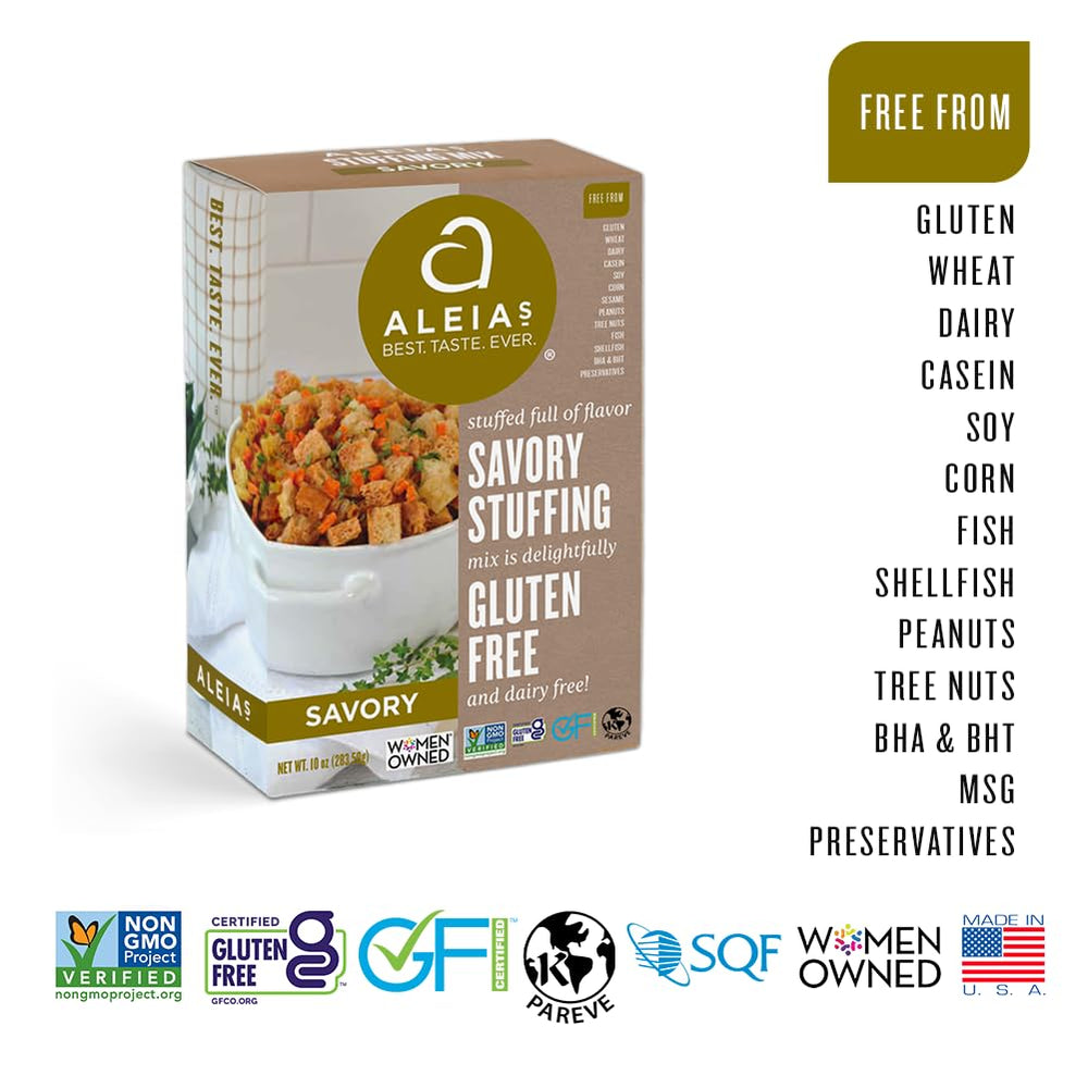 Pantry display featuring Aleia's gluten-free products.