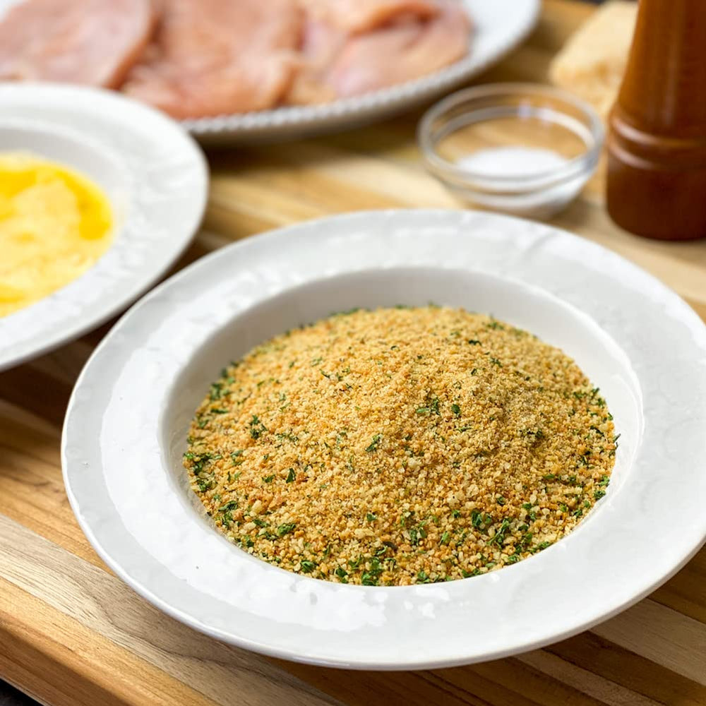 Meatloaf being prepared with Aleia's gluten-free breadcrumb crust