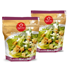 Aleia’s Gluten Free Garlic Croutons 2-pack bag topping salads