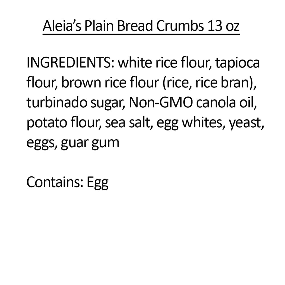 Close-up texture of Aleia's Gluten-Free Plain Bread Crumbs showing light crumbs