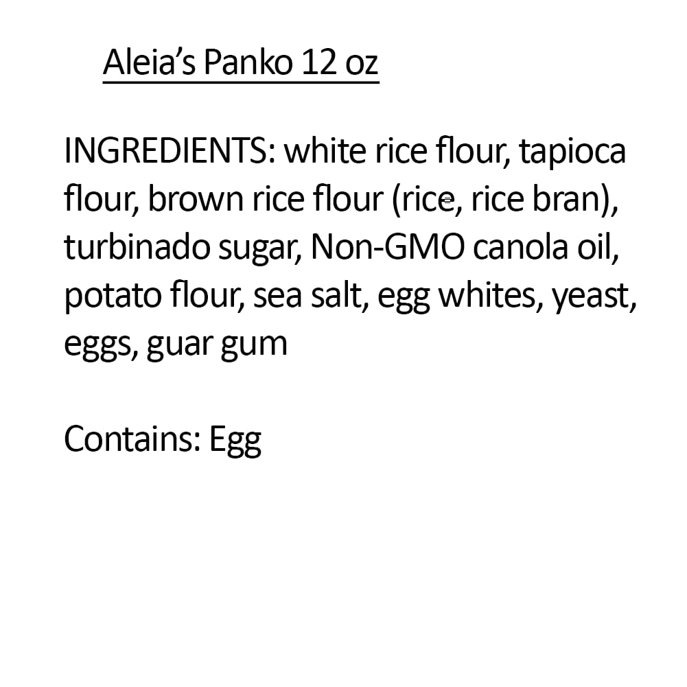 Crispy coating on a dish using Aleia's Best Panko Original breading