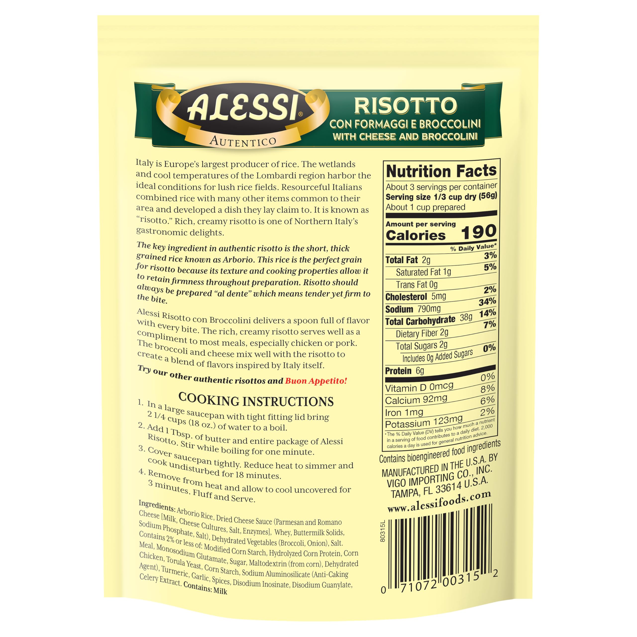Alessi Autentico Arborio rice close-up, premium risotto base.