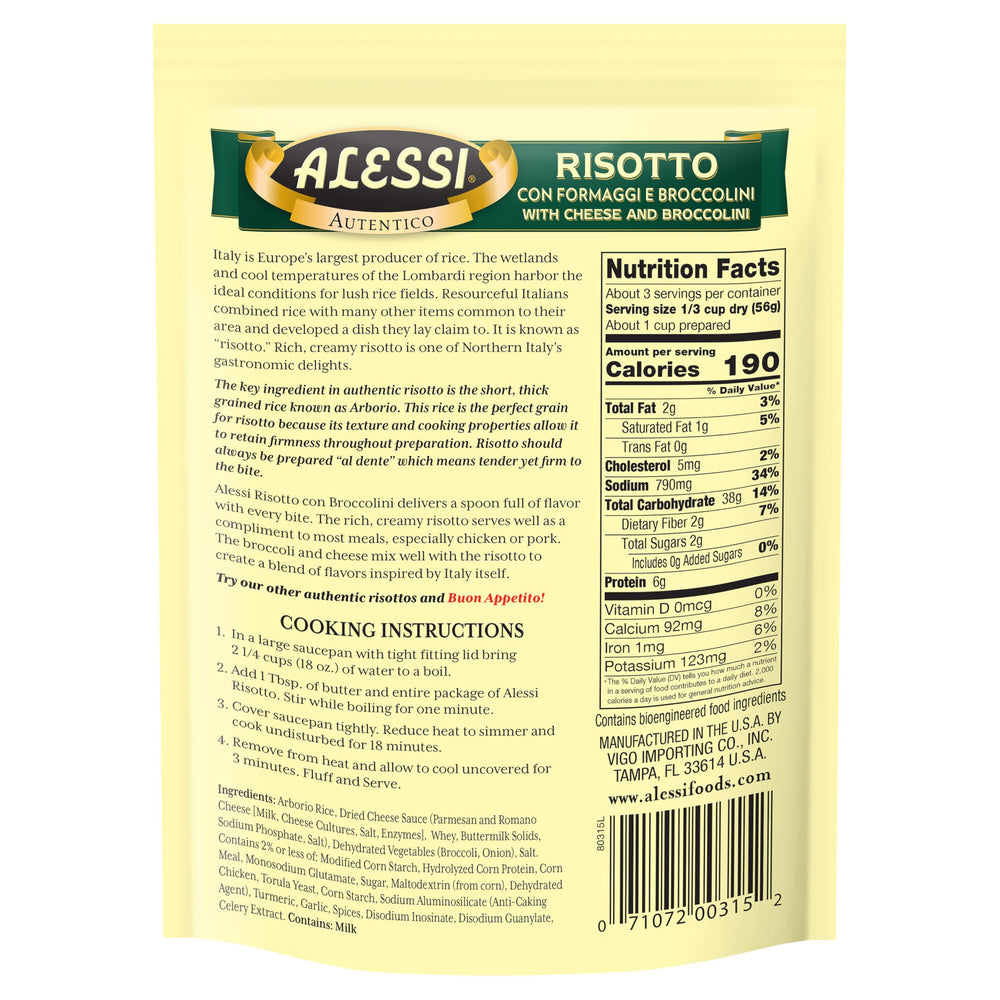 Alessi Autentico Arborio rice close-up, premium risotto base.
