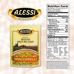 Alessi Autentico dry soup mix pack on pantry shelf, convenient weeknight solution.
