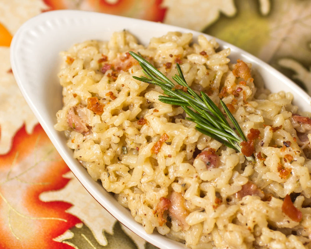 Alessi Autentico creamy risotto plated shows luxurious texture ready to enjoy.