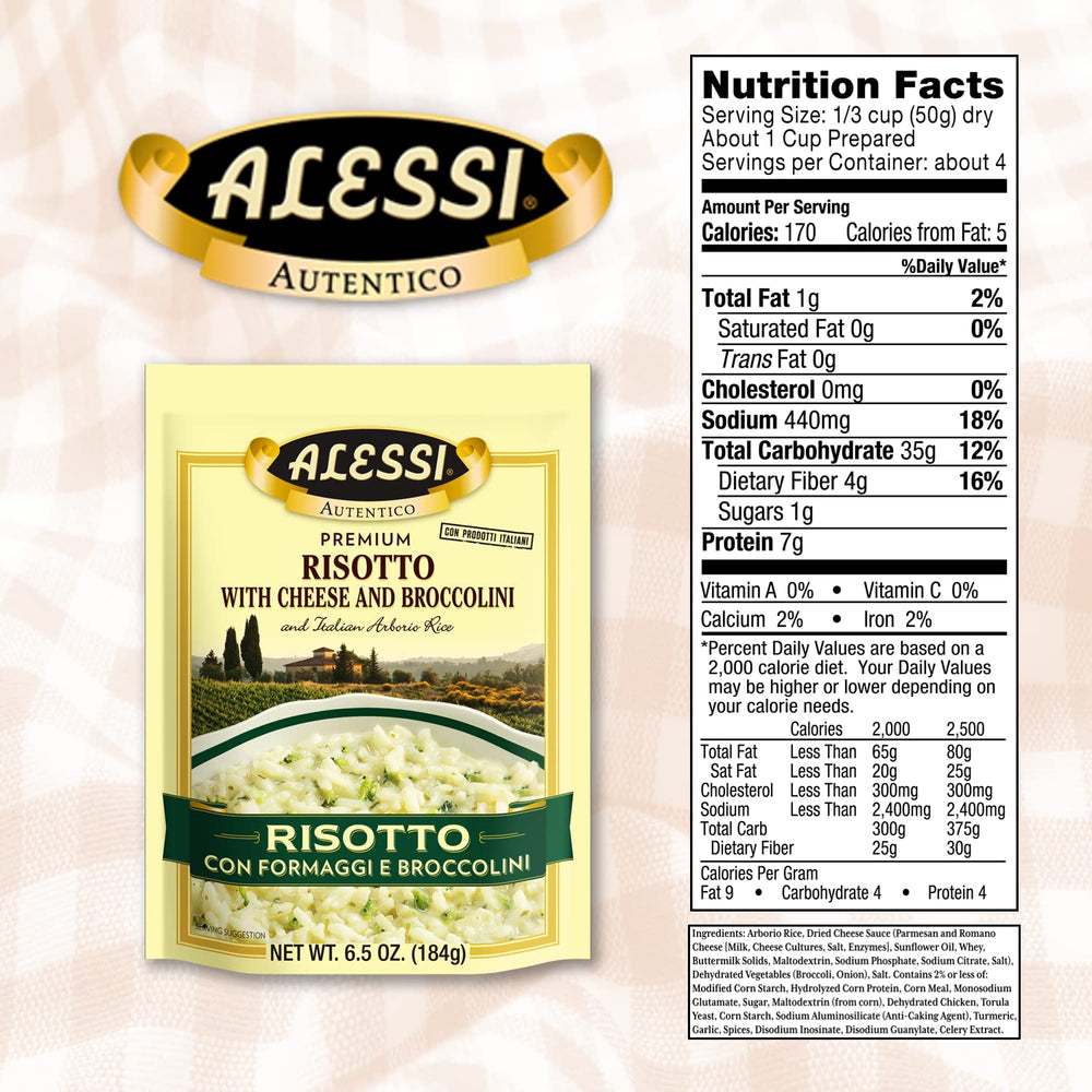Alessi Autentico risotto six-pack packaging for convenient meals.