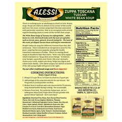 Alessi Autentico ingredients closeup showing beans and lentils in rich broth.