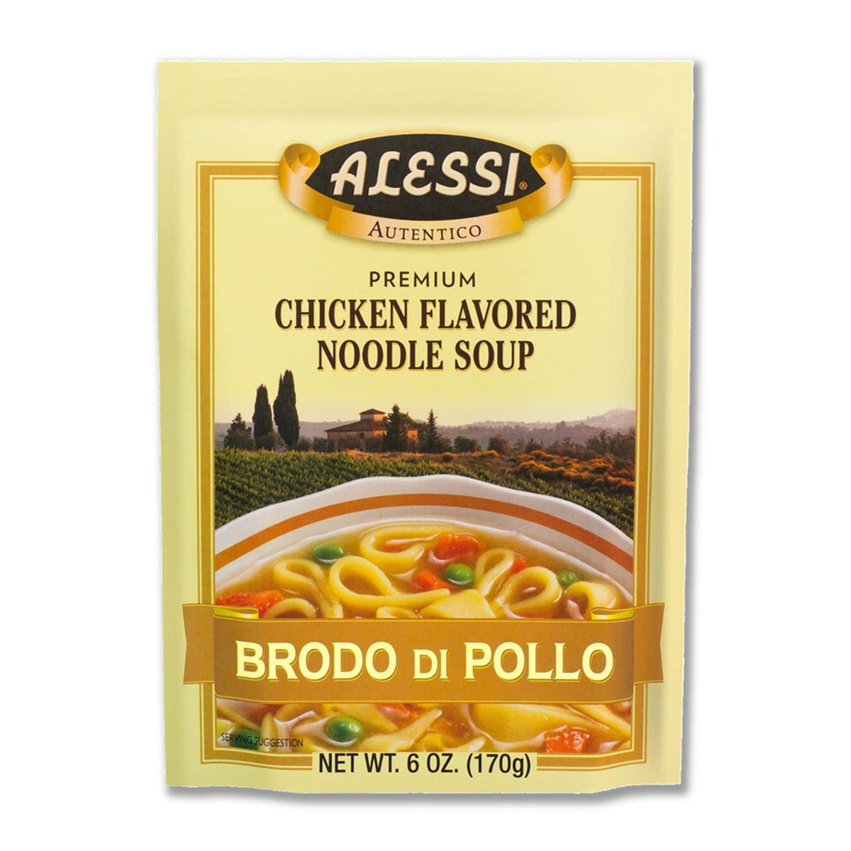 Alessi Autentico soups pack-front, six-pack for easy weeknight meals.
