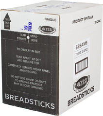 Alessi sesame breadsticks with dipping plate invite sauce pairing and social snacking.