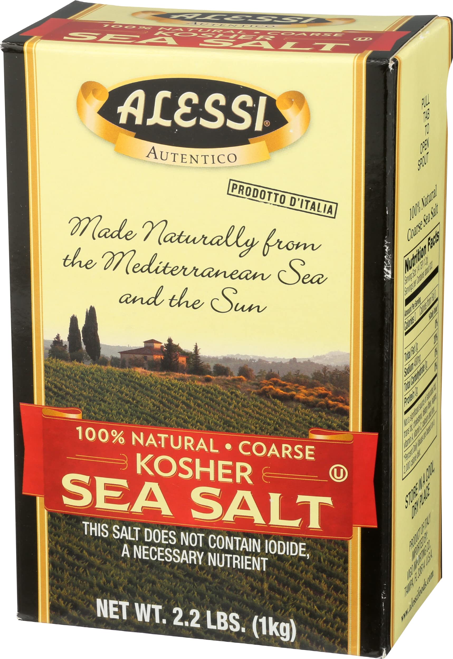Alessi Sea Salt Kosher dense flakes ideal for finishing dishes.